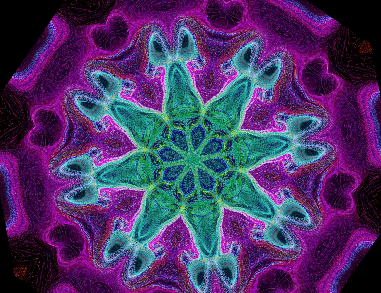 Lumoi rendering an 8-fold kaleidoscopic visual from live audio